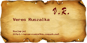 Veres Ruszalka névjegykártya